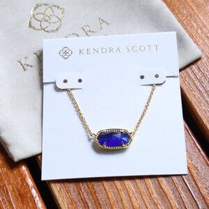Kendra Scott Elisa Gold Cobalt Cat's Eye Necklace fashion